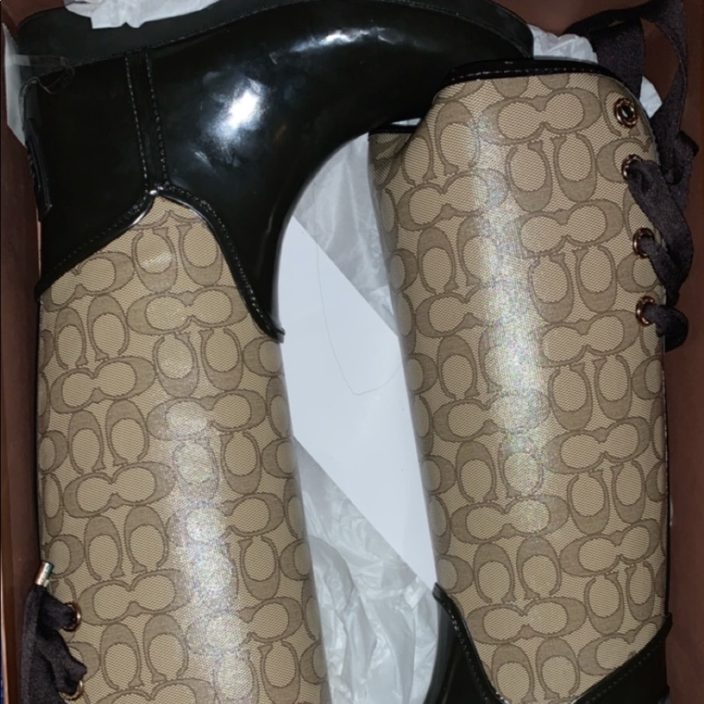 Coach rain boots lace up